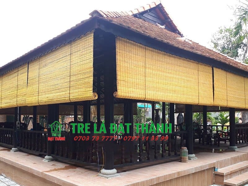 Mành Tre Trúc Cạo Tinh Màu Vàng - MTT001